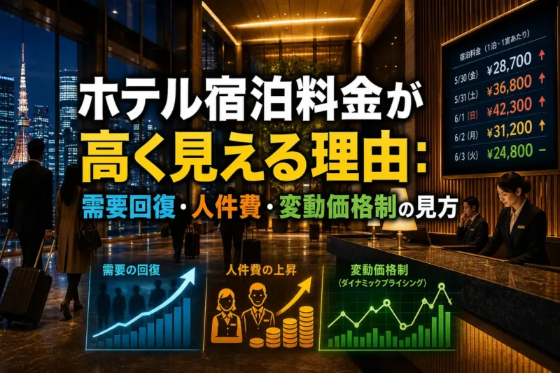 ホテル宿泊料金が高く見える理由：需要回復・人件費・変動価格制の見方