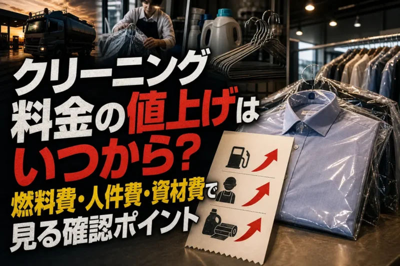 クリーニング料金の値上げはいつから？燃料費・人件費・資材費で見る確認ポイント
