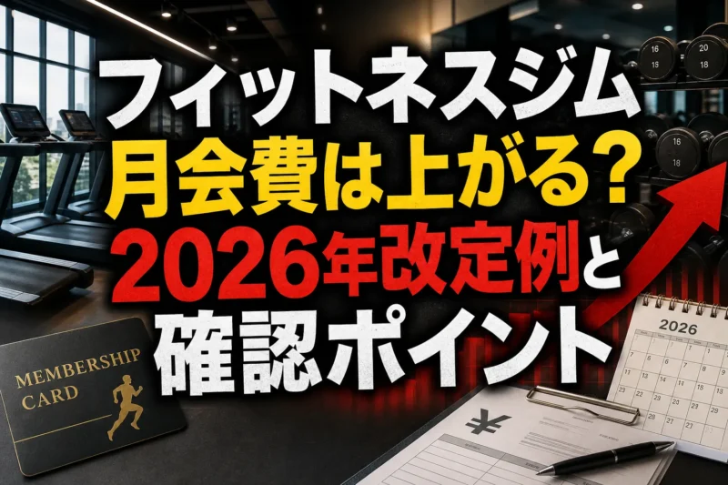 フィットネスジム月会費は上がる？2026年改定例と確認ポイント
