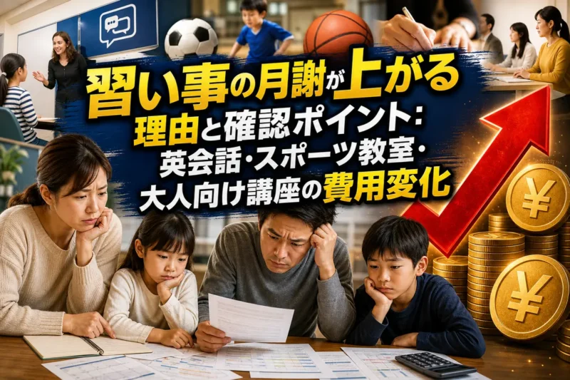 習い事の月謝が上がる理由と確認ポイント：英会話・スポーツ教室・大人向け講座の費用変化