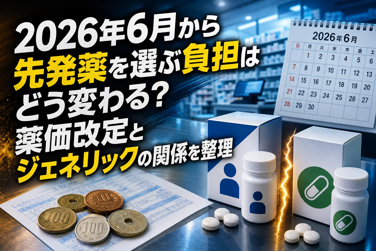 2026年6月から先発薬を選ぶ負担はどう変わる?薬価改定とジェネリックの関係を整理
