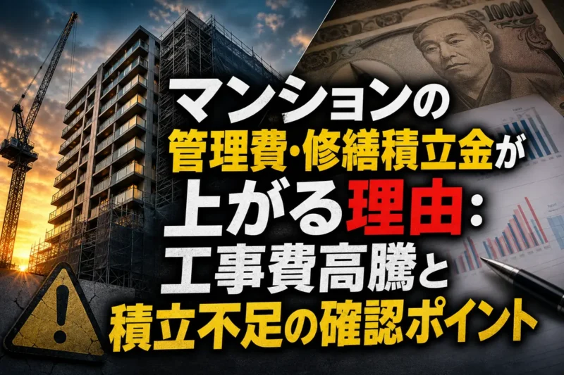マンションの管理費・修繕積立金が上がる理由：工事費高騰と積立不足の確認ポイント