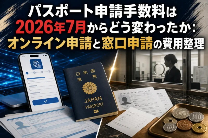 パスポート申請手数料は2026年7月からどう変わったか：オンライン申請と窓口申請の費用整理