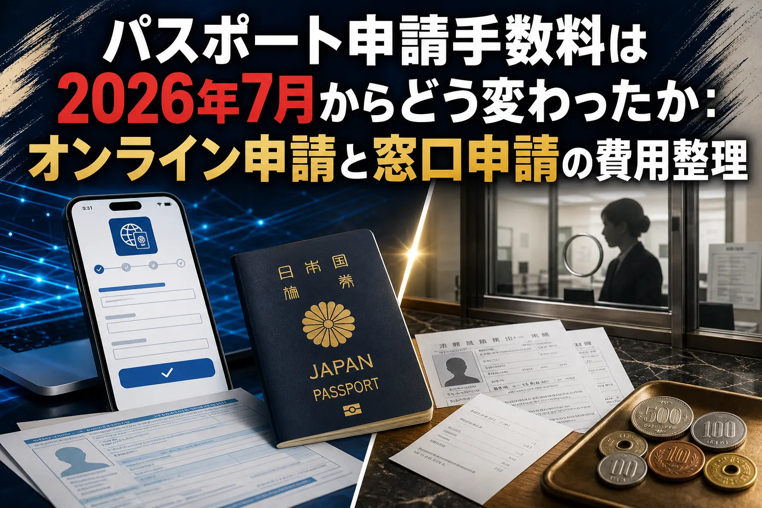 パスポート申請手数料は2026年7月からどう変わったか:オンライン申請と窓口申請の費用整理