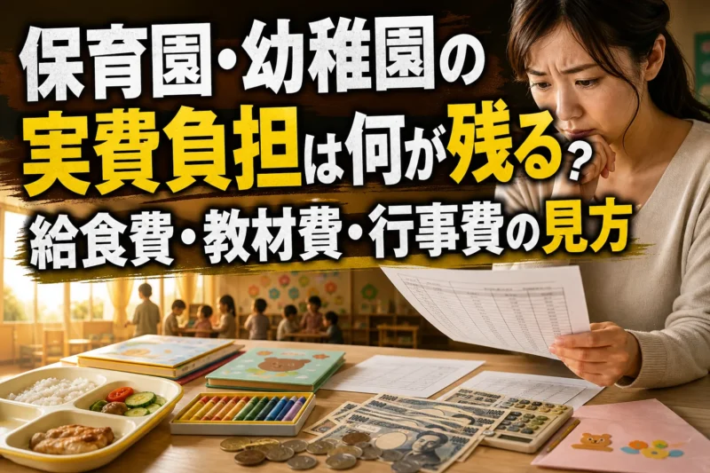 保育園・幼稚園の実費負担は何が残る？給食費・教材費・行事費の見方