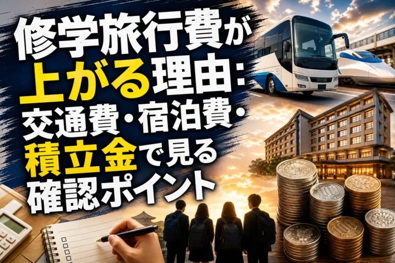 修学旅行費が上がる理由：交通費・宿泊費・積立金で見る確認ポイント