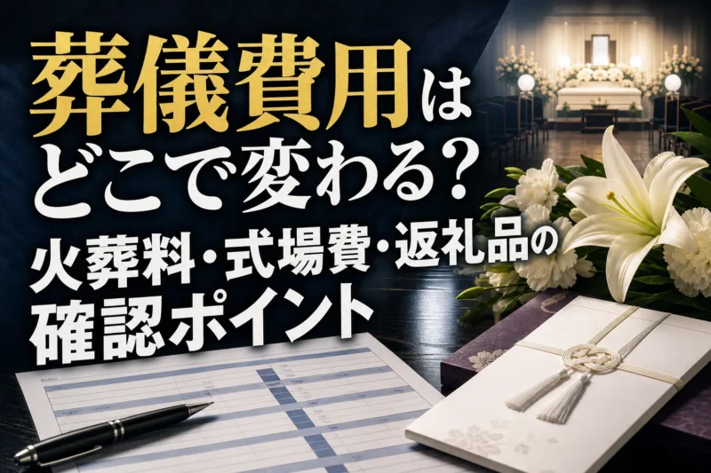 葬儀費用はどこで変わる？火葬料・式場費・返礼品の確認ポイント