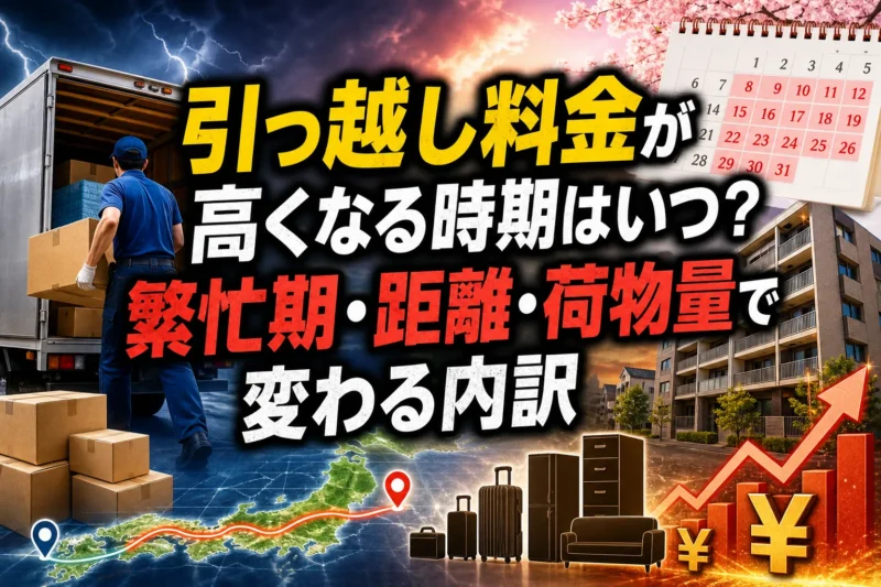 引っ越し料金が高くなる時期はいつ？繁忙期・距離・荷物量で変わる内訳