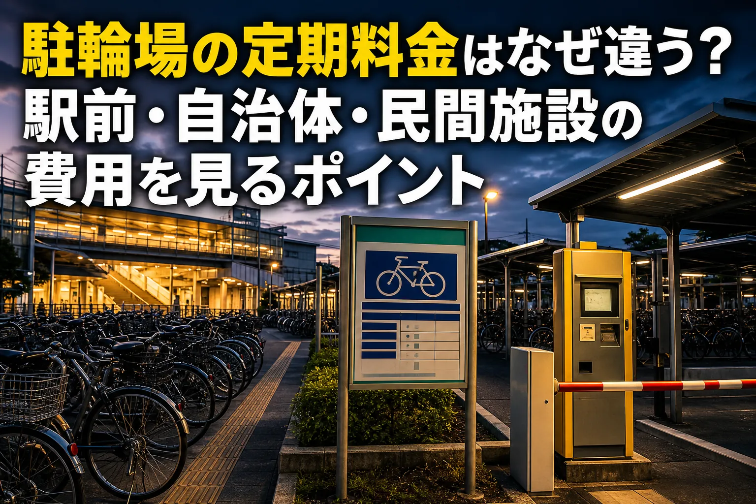 駐輪場の定期料金はなぜ違う?駅前・自治体・民間施設の費用を見るポイント