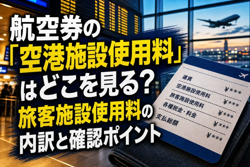 航空券の「空港施設使用料」はどこを見る？旅客施設使用料の内訳と確認ポイント