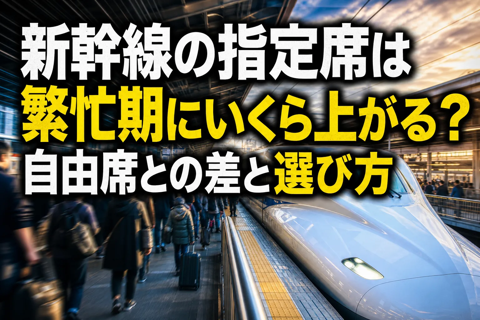 新幹線の指定席は繁忙期にいくら上がる？自由席との差と選び方