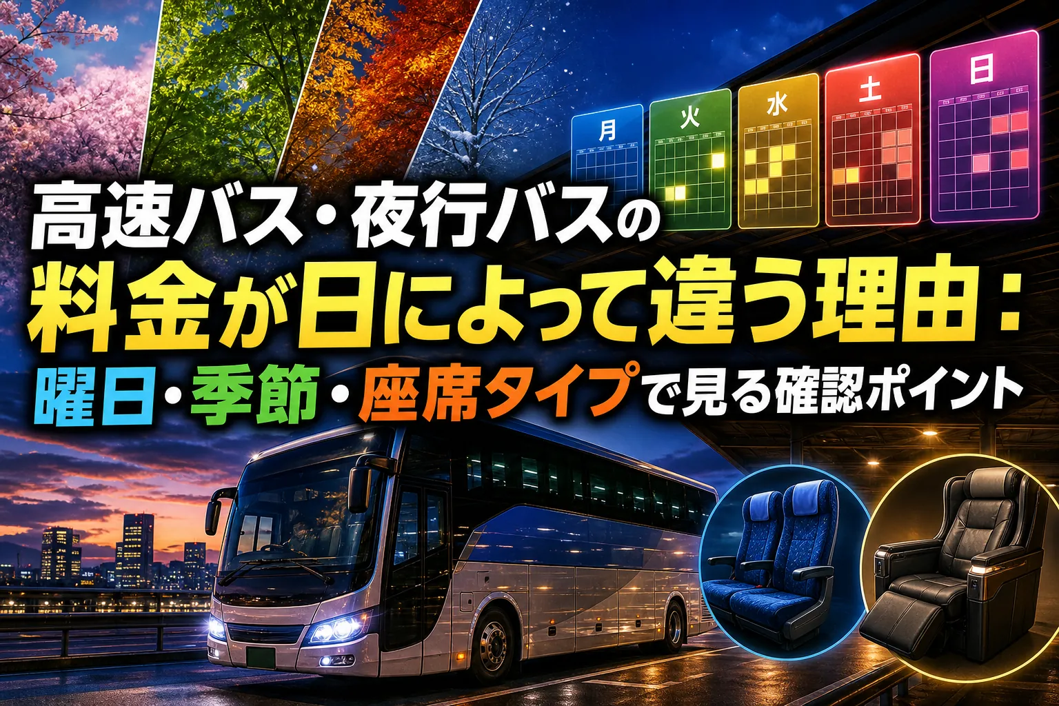 高速バス・夜行バスの料金が日によって違う理由:曜日・季節・座席タイプで見る確認ポイント
