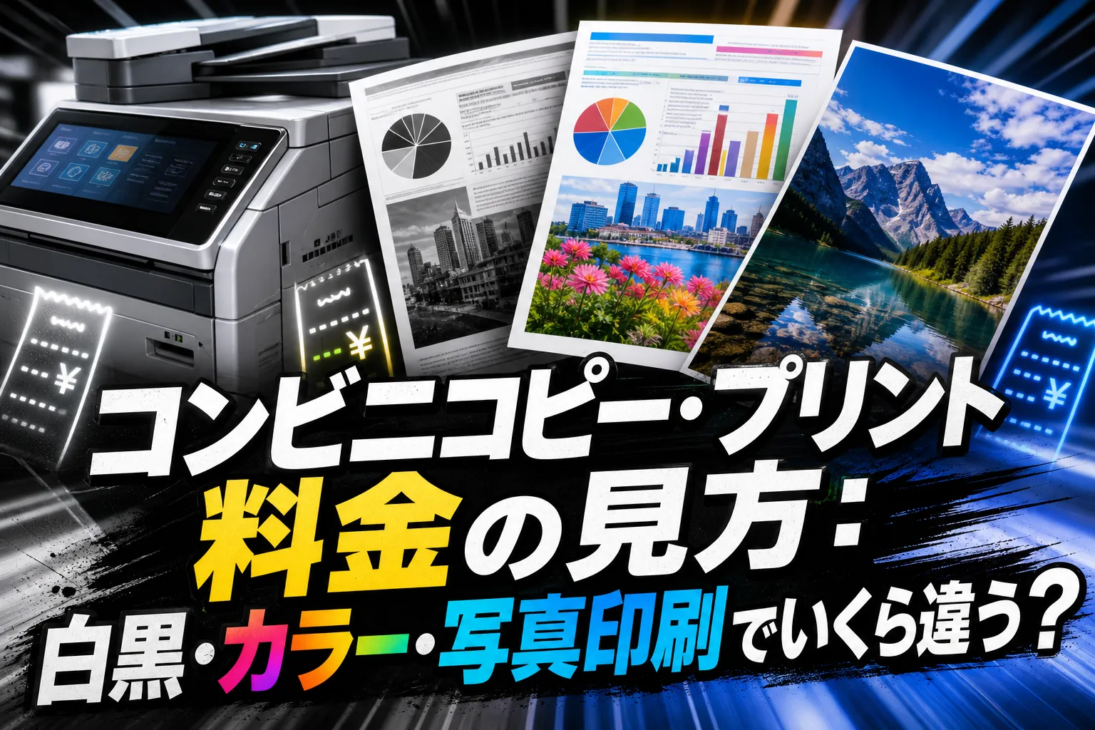 コンビニコピー・プリント料金の見方:白黒・カラー・写真印刷でいくら違う?