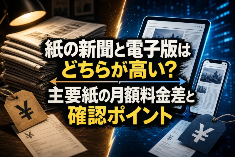紙の新聞と電子版はどちらが高い？主要紙の月額料金差と確認ポイント