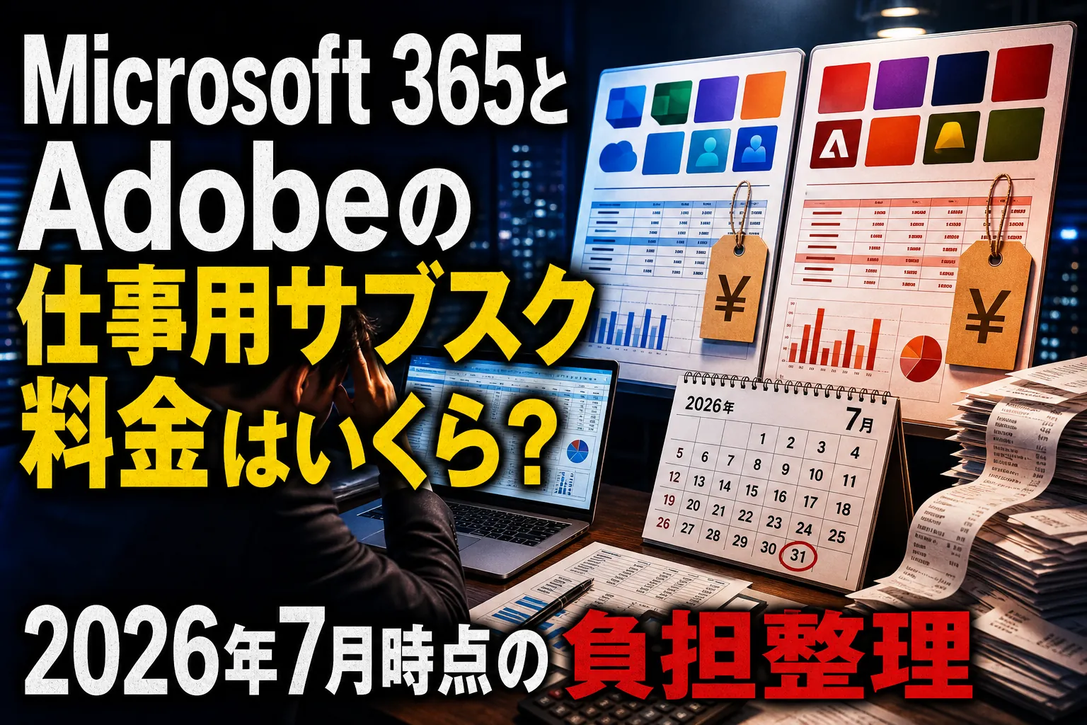 Microsoft 365とAdobeの仕事用サブスク料金はいくら?2026年7月時点の負担整理