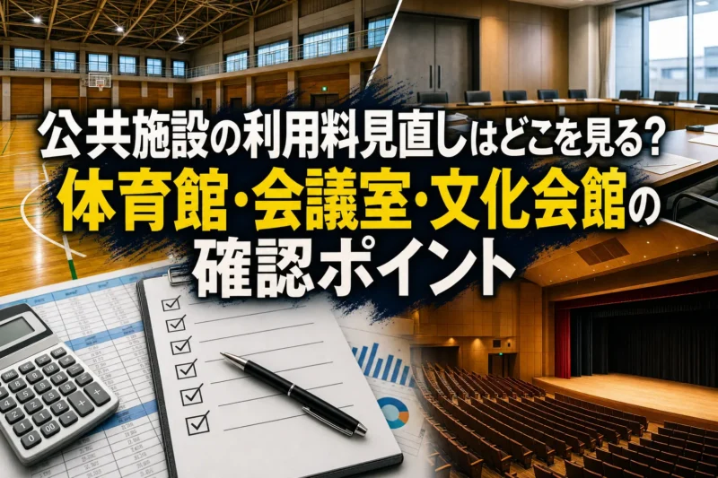 公共施設の利用料見直しはどこを見る？体育館・会議室・文化会館の確認ポイント