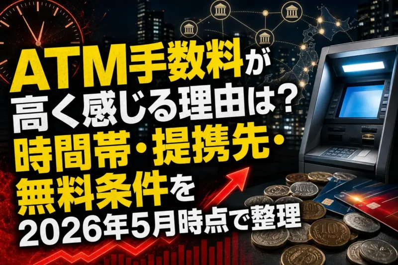 ATM手数料が高く感じる理由は？時間帯・提携先・無料条件を2026年5月時点で整理