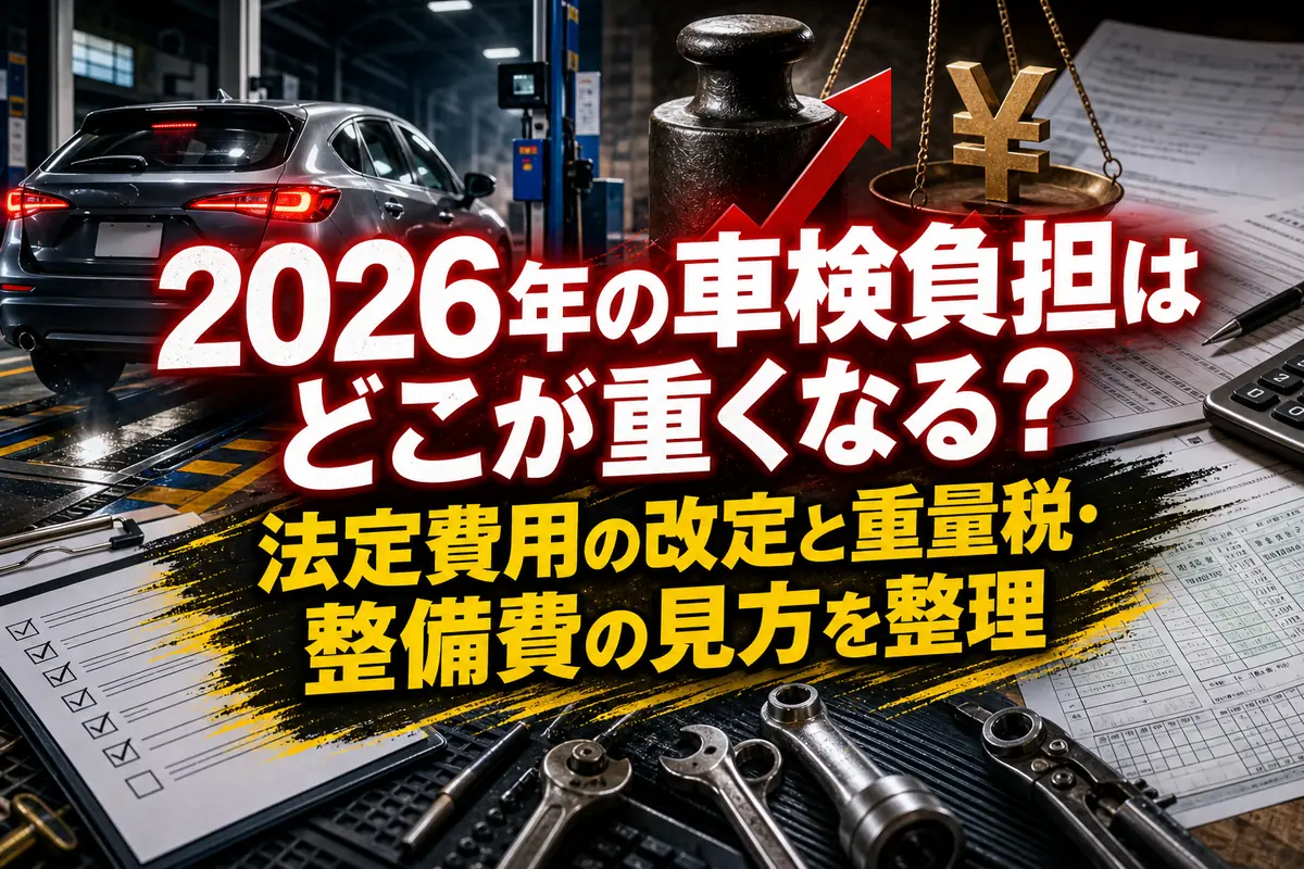 2026年の車検負担はどこが重くなる?法定費用の改定と重量税・整備費の見方を整理