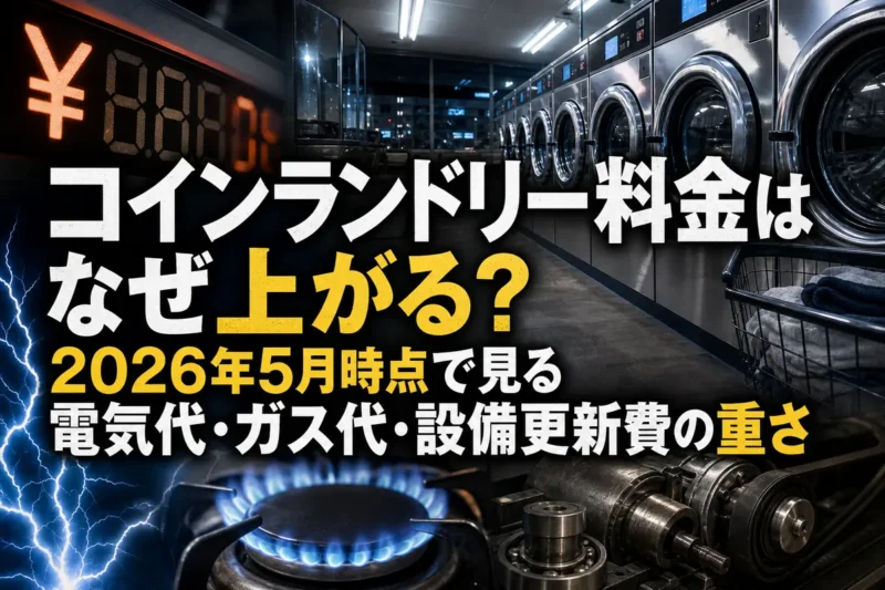 コインランドリー料金はなぜ上がる？2026年5月時点で見る電気代・ガス代・設備更新費の重さ