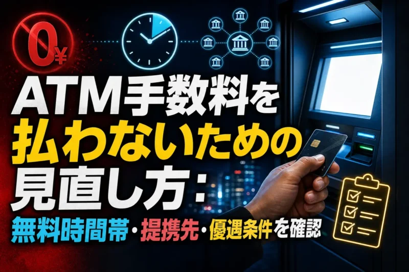 ATM手数料を払わないための見直し方：無料時間帯・提携先・優遇条件を確認