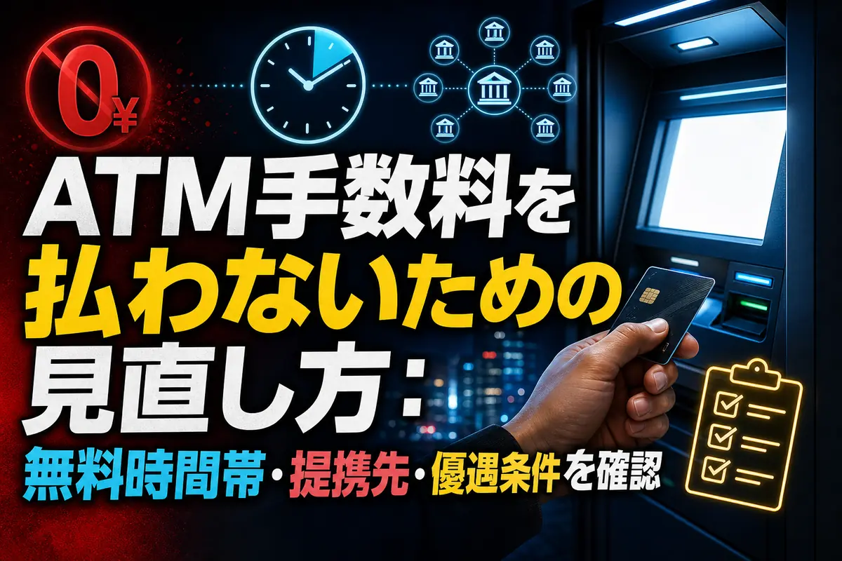 ATM手数料を払わないための見直し方：無料時間帯・提携先・優遇条件を確認