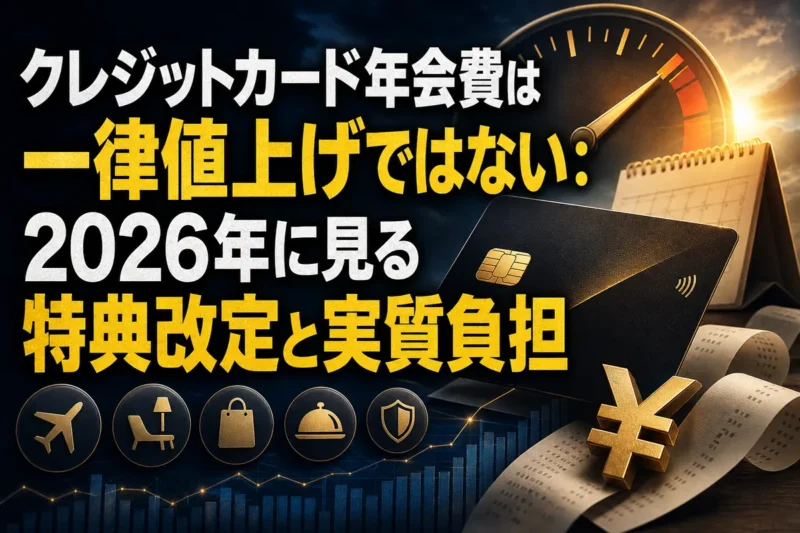 クレジットカード年会費は一律値上げではない：2026年に見る特典改定と実質負担
