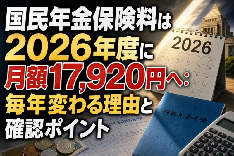 国民年金保険料は2026年度に月額17,920円へ：毎年変わる理由と確認ポイント