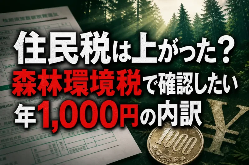 住民税は上がった？森林環境税で確認したい年1,000円の内訳
