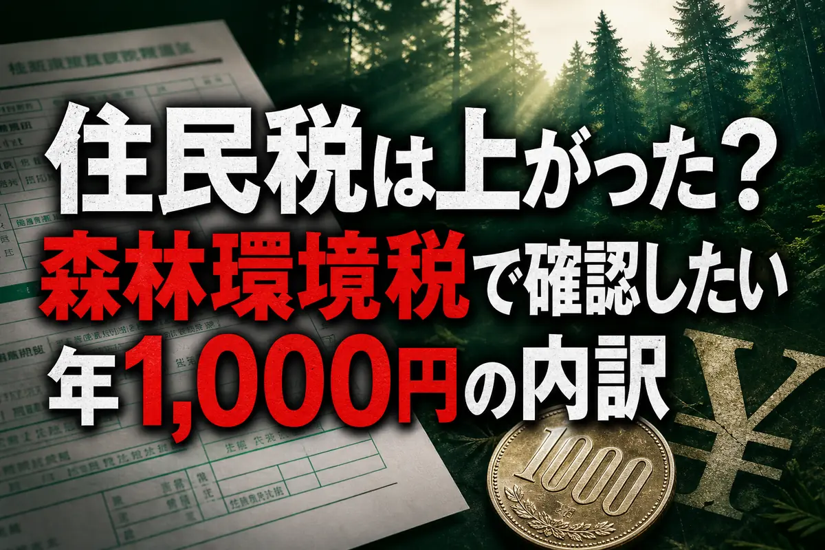 住民税は上がった?森林環境税で確認したい年1,000円の内訳