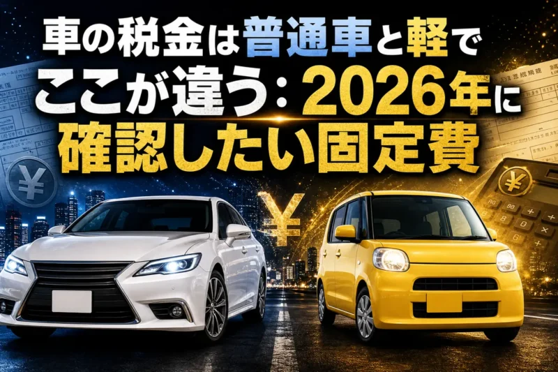 車の税金は普通車と軽でここが違う：2026年に確認したい固定費