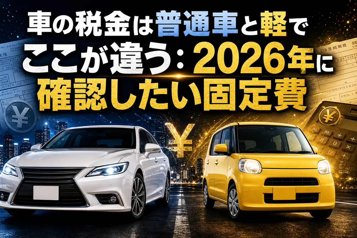 車の税金は普通車と軽でここが違う:2026年に確認したい固定費