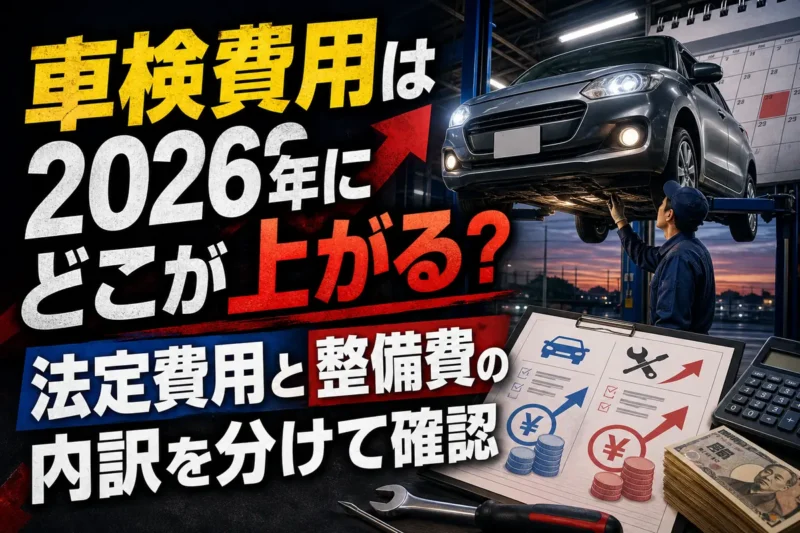 車検費用は2026年にどこが上がる？法定費用と整備費の内訳を分けて確認