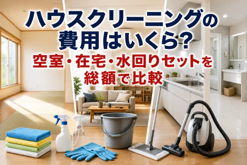 空室と在宅の部屋、水回りを比較できるハウスクリーニングのイメージ。